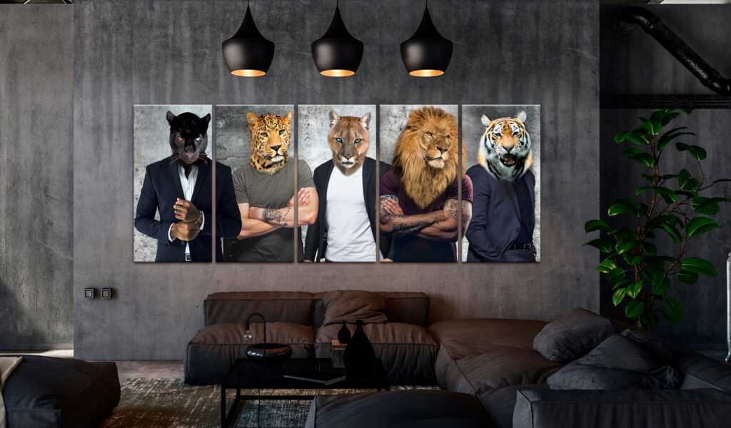 Schilderij - Different Faces - Afbeelding 2