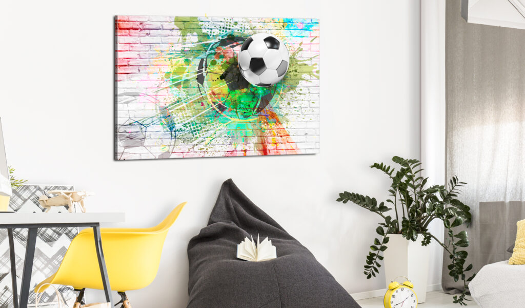 Schilderij - Colourful Sport (Football) - Afbeelding 2