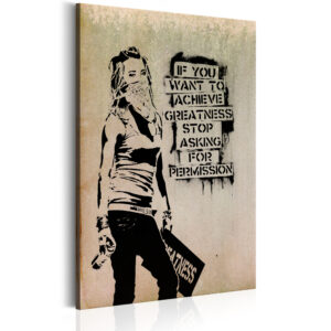 Schilderij - Graffiti Slogan by Banksy
