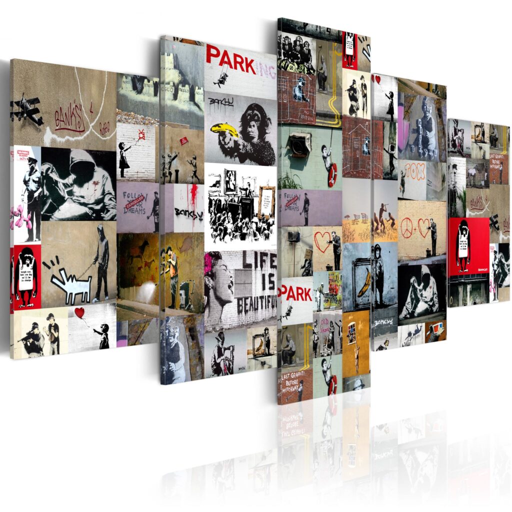 Schilderij - Art of Collage: Banksy IV
