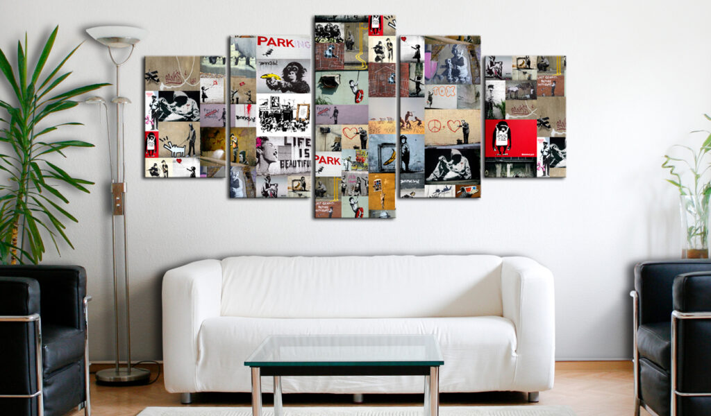 Schilderij - Art of Collage: Banksy IV - Afbeelding 2
