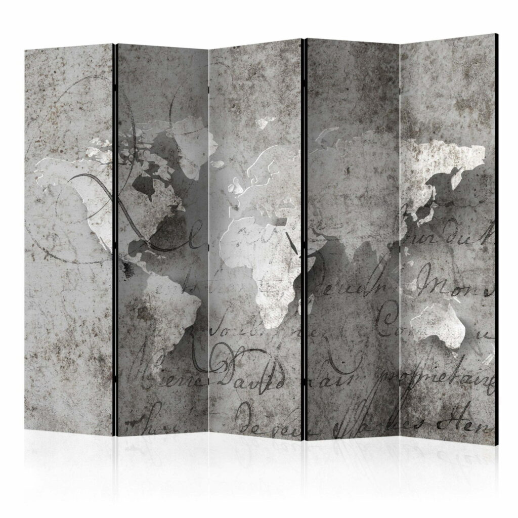 Vouwscherm - Map and letter II [Room Dividers]