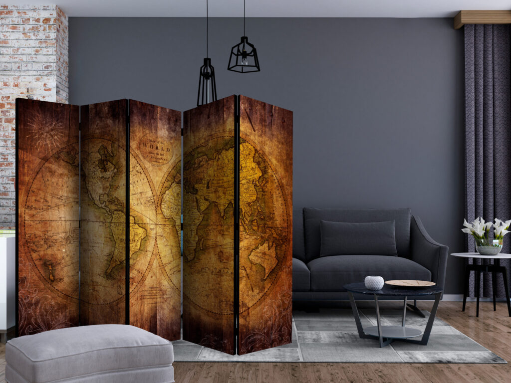 Vouwscherm - World on old map II [Room Dividers] - Afbeelding 2