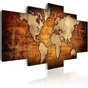 Schilderij - Amber Map