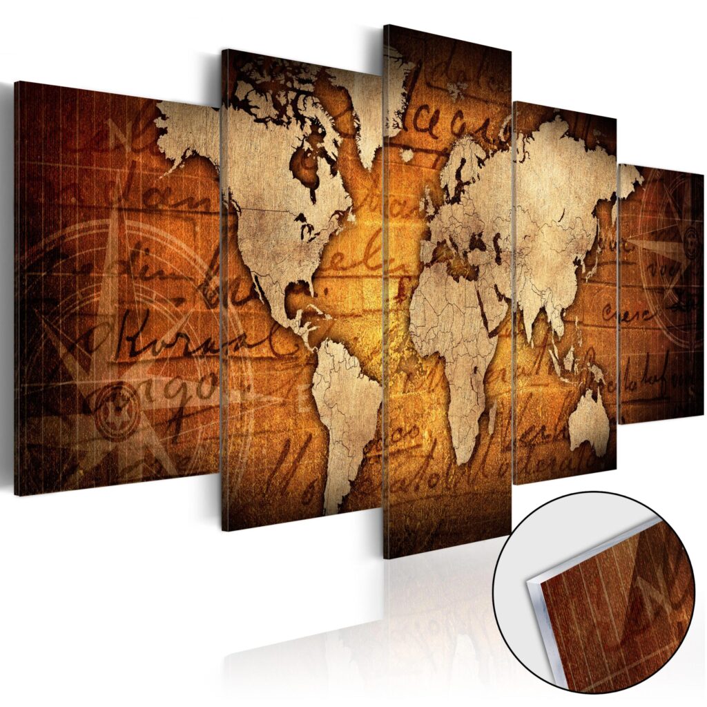 Afbeelding op acrylglas - Acrylic prints – Bronze map I