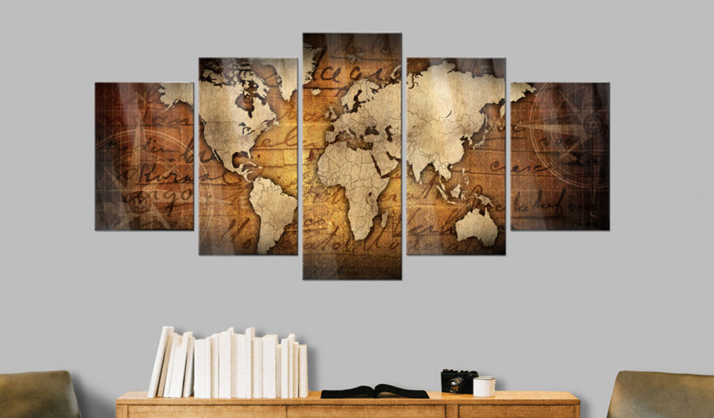 Afbeelding op acrylglas - Acrylic prints – Bronze map I - Afbeelding 2