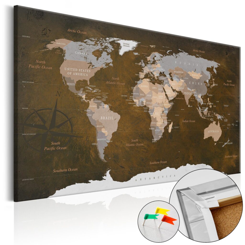 Afbeelding op kurk - Cinnamon Travels [Cork Map]