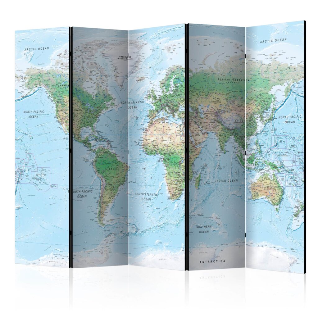 Vouwscherm - World Map [Room Dividers]
