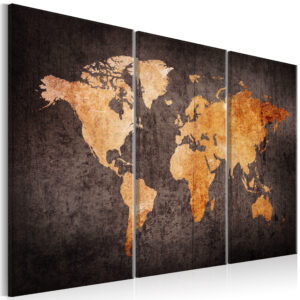 Schilderij - Chestnut World Map