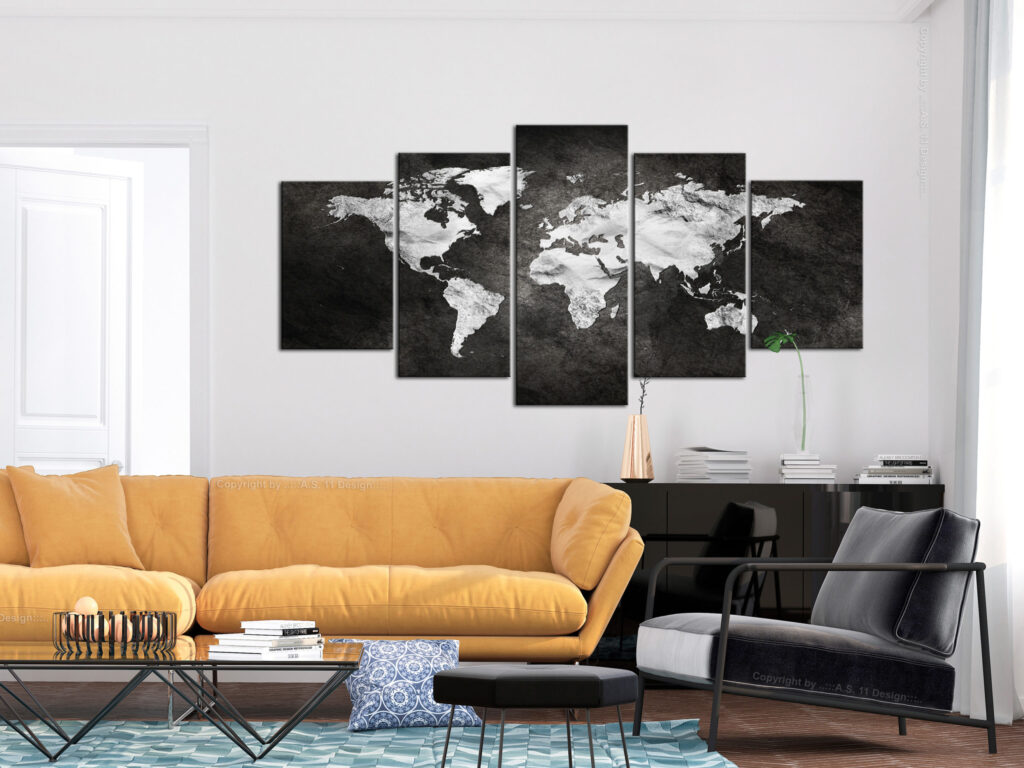 Schilderij - Dark World (5 Parts) Wide - Afbeelding 2