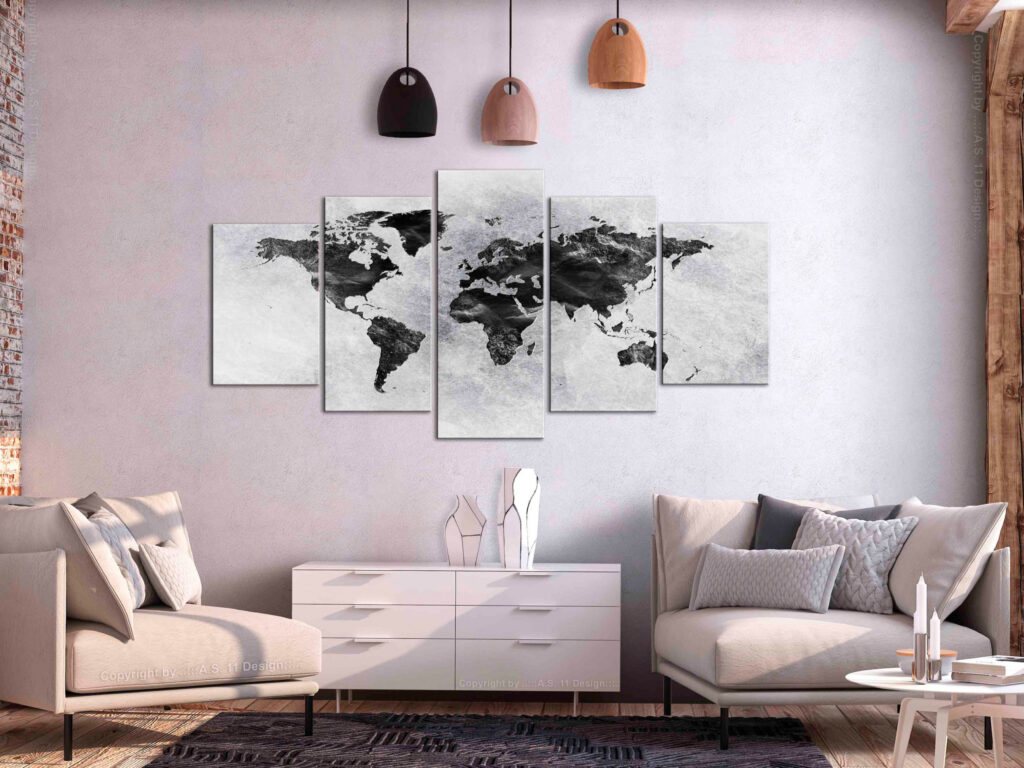 Schilderij - Concrete World (5 Parts) Wide - Afbeelding 2