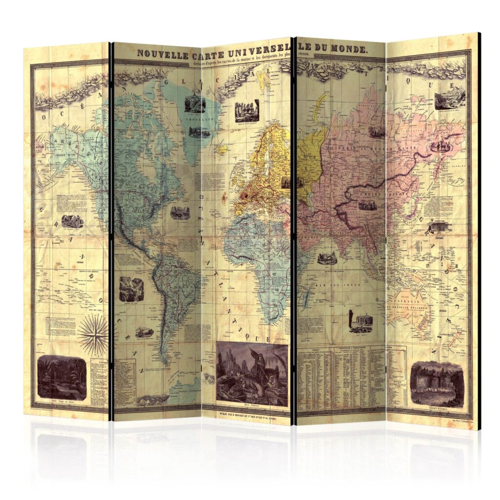 Vouwscherm - Nouvelle Carte Du Monde [Room Dividers]