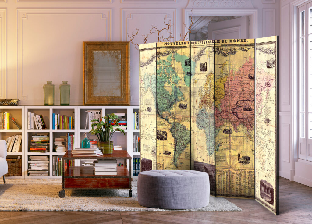 Vouwscherm - Nouvelle Carte Du Monde [Room Dividers] - Afbeelding 2