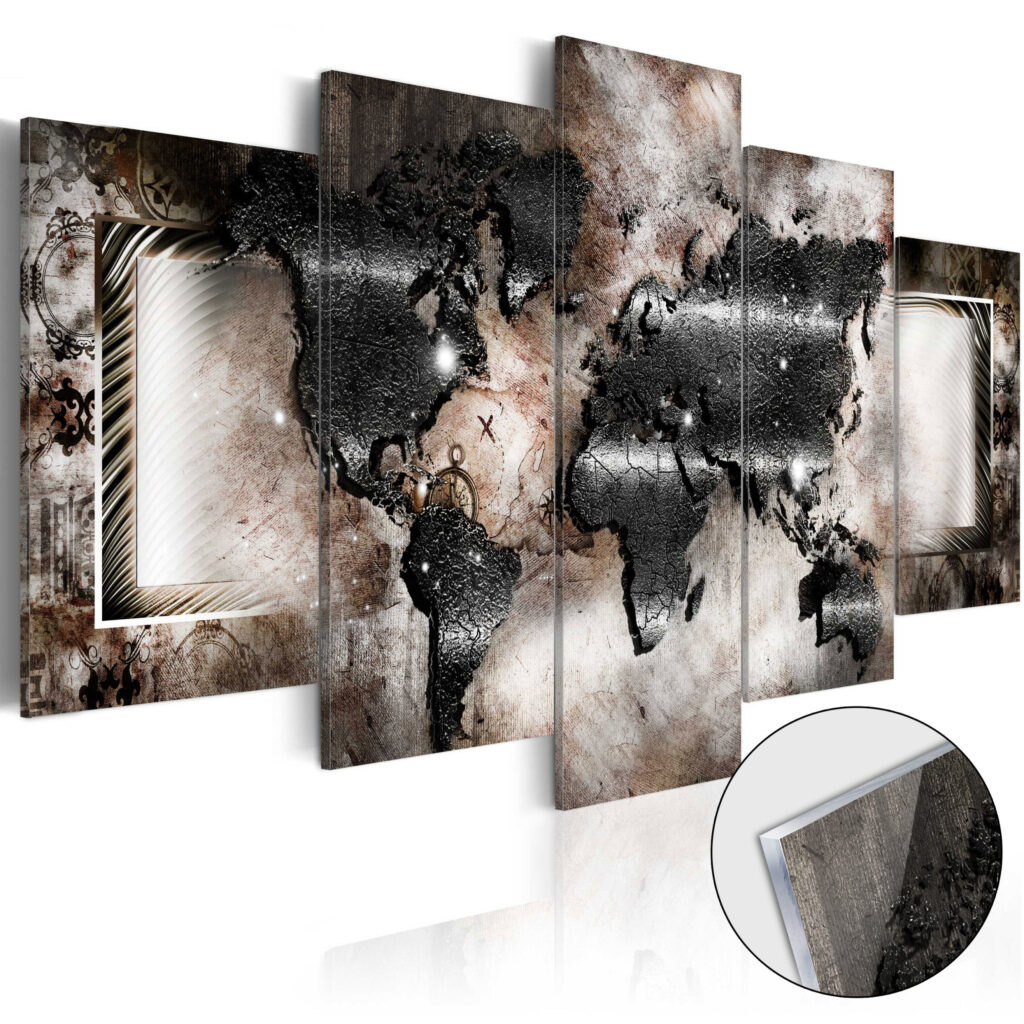 Afbeelding op acrylglas - Graphite Map [Glass]