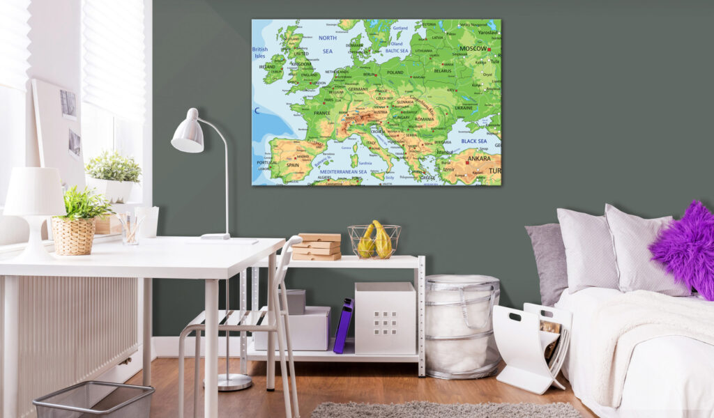 Schilderij - Map of Europe - Afbeelding 2