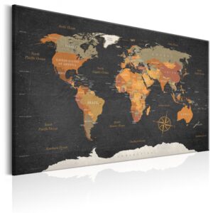Schilderij - World Map: Secrets of the Earth