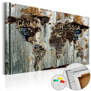 Afbeelding op kurk - Wooden Border [Cork Map]