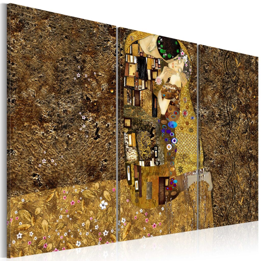 Schilderij - Klimt inspiration - Kiss