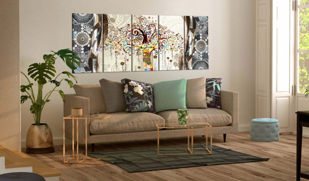 Schilderij - Tree and Mosaic - Afbeelding 2