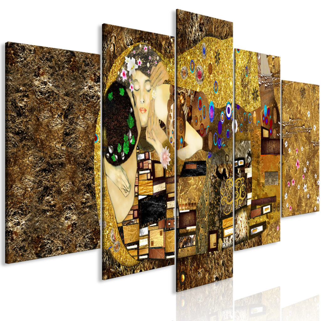 Schilderij - Cheek Kiss (5 Parts) Wide