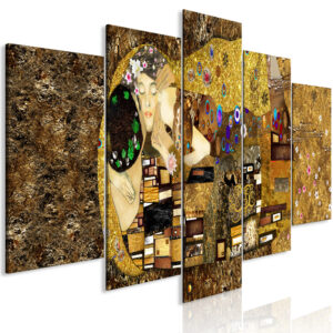 Schilderij - Cheek Kiss (5 Parts) Wide