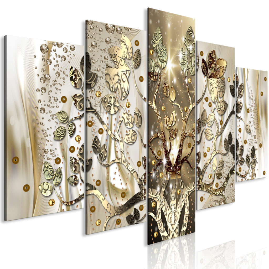 Schilderij - Royal Tree (5 Parts) Wide