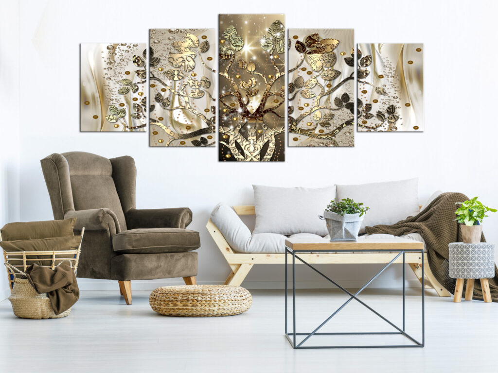 Schilderij - Royal Tree (5 Parts) Wide - Afbeelding 2