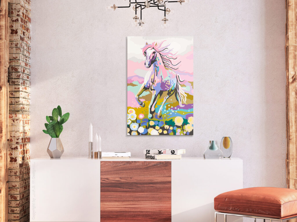 Doe-het-zelf op canvas schilderen - Fairytale Horse - Afbeelding 2
