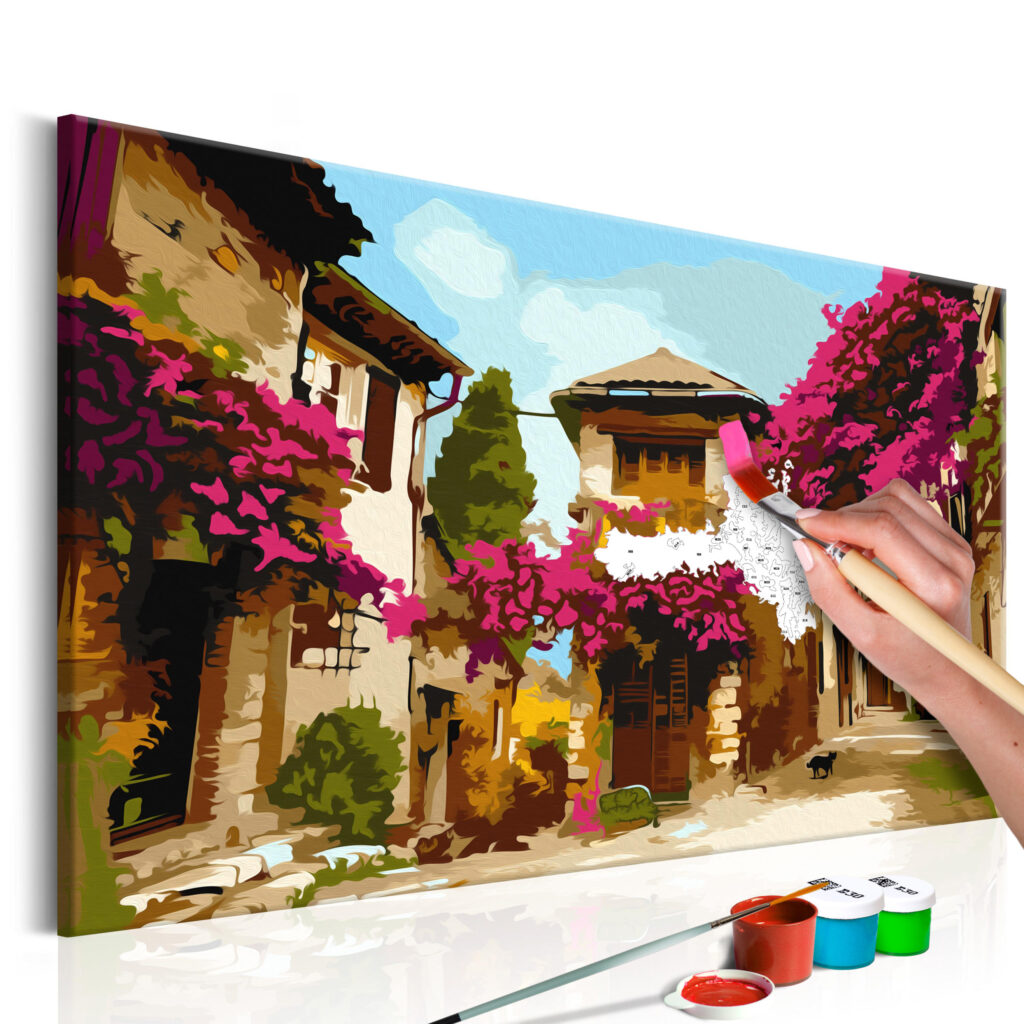 Doe-het-zelf op canvas schilderen - Mediterranean Town
