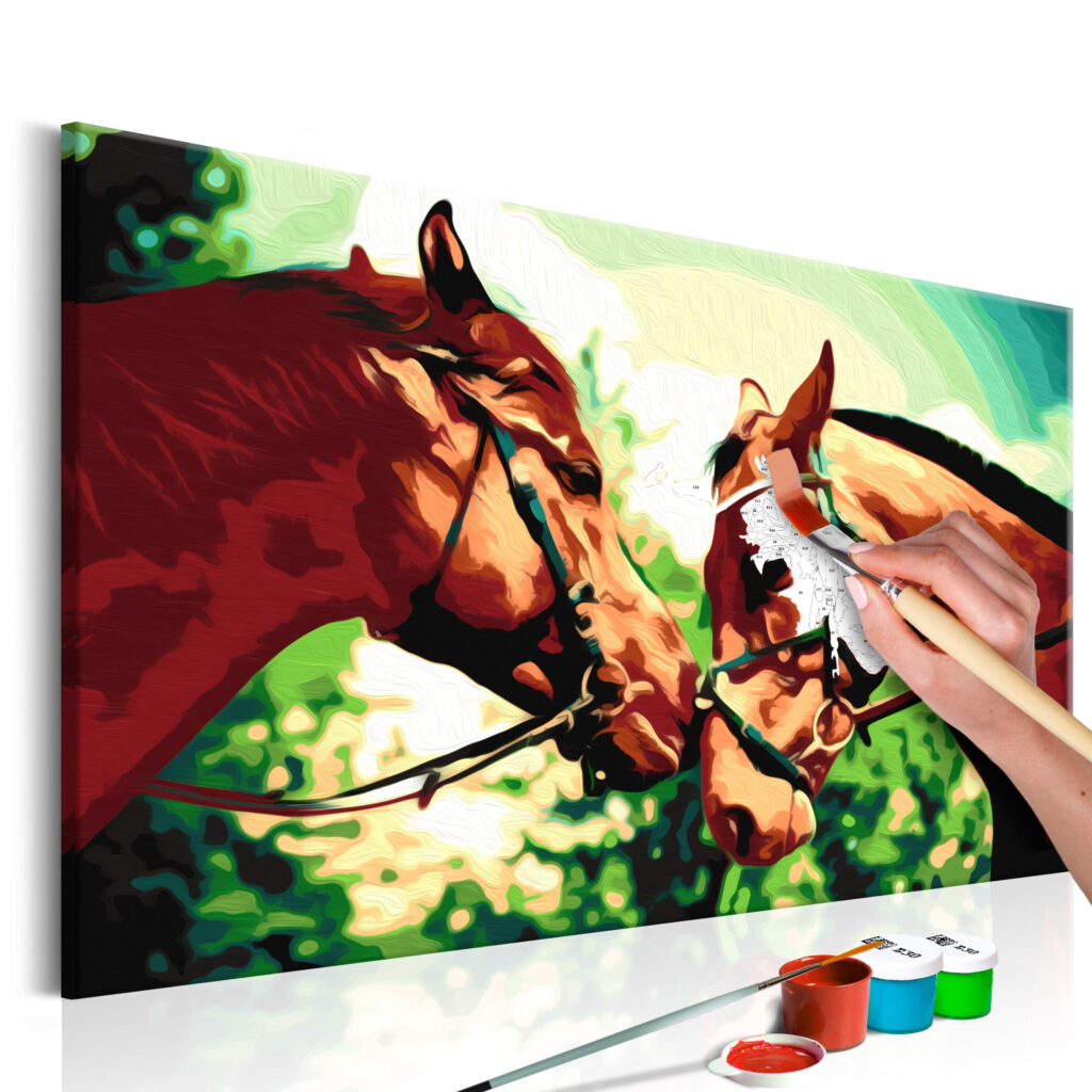 Doe-het-zelf op canvas schilderen - Two Horses