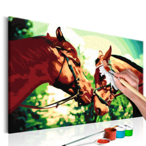 Doe-het-zelf op canvas schilderen - Two Horses