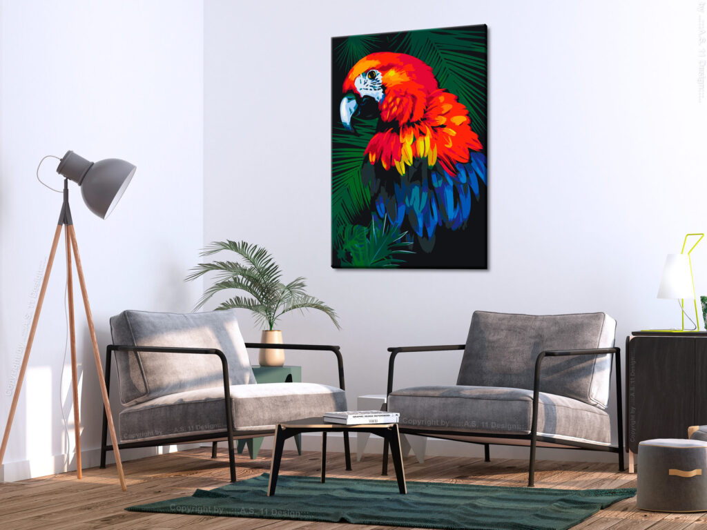 Doe-het-zelf op canvas schilderen - Parrot - Afbeelding 2