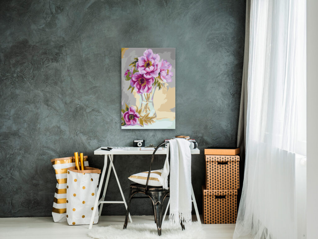 Doe-het-zelf op canvas schilderen - Flowers In A Vase - Afbeelding 2