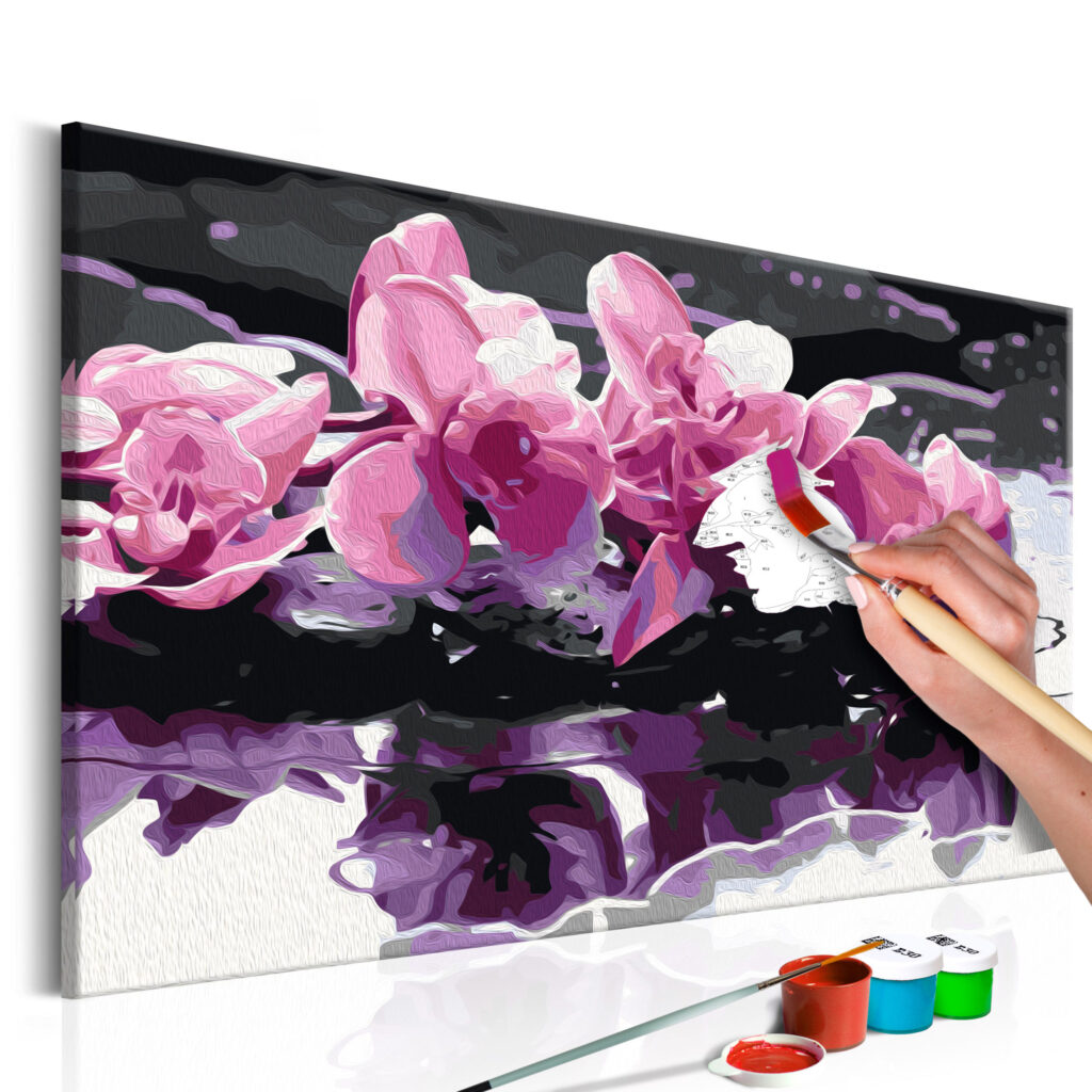 Doe-het-zelf op canvas schilderen - Purple Orchid