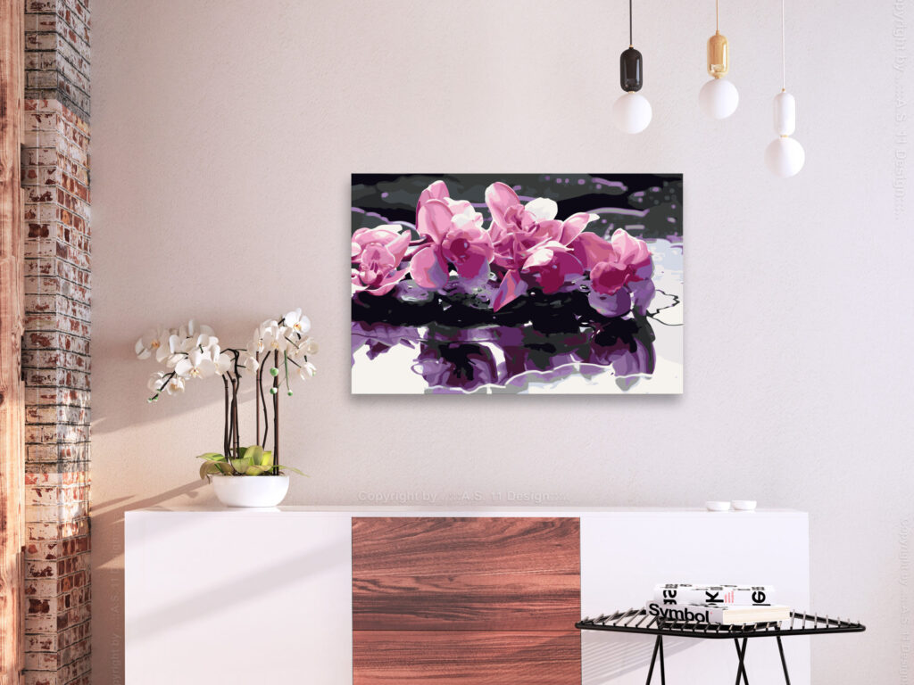 Doe-het-zelf op canvas schilderen - Purple Orchid - Afbeelding 2