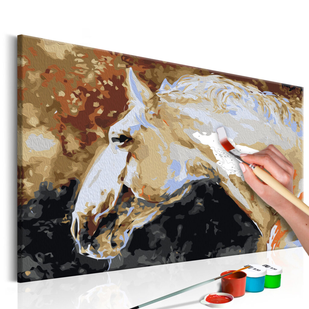 Doe-het-zelf op canvas schilderen - White Horse