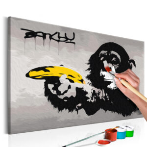 Doe-het-zelf op canvas schilderen - Monkey (Banksy Street Art Graffiti)