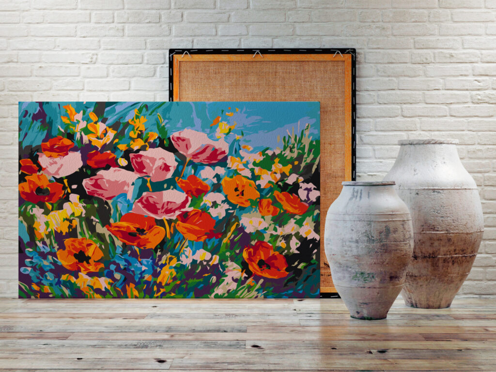 Doe-het-zelf op canvas schilderen - Colourful Meadow Flowers - Afbeelding 2