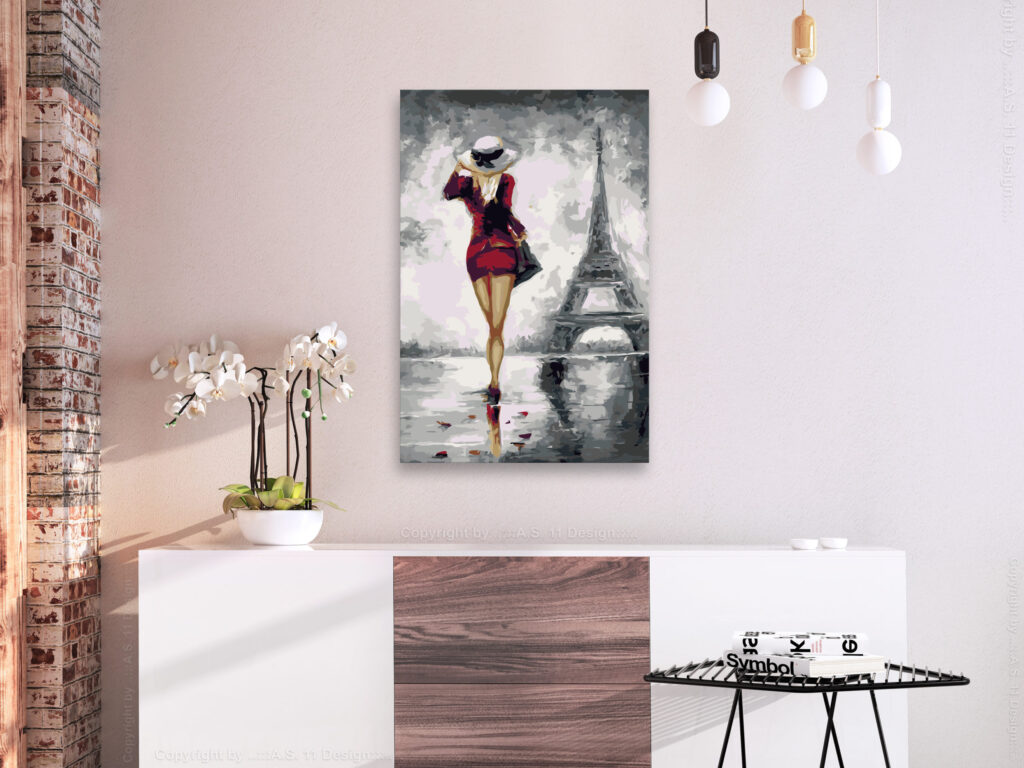 Doe-het-zelf op canvas schilderen - Parisian Girl - Afbeelding 2