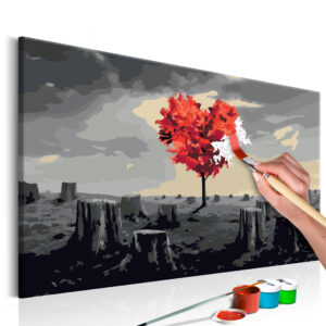 Doe-het-zelf op canvas schilderen - Heart-Shaped Tree