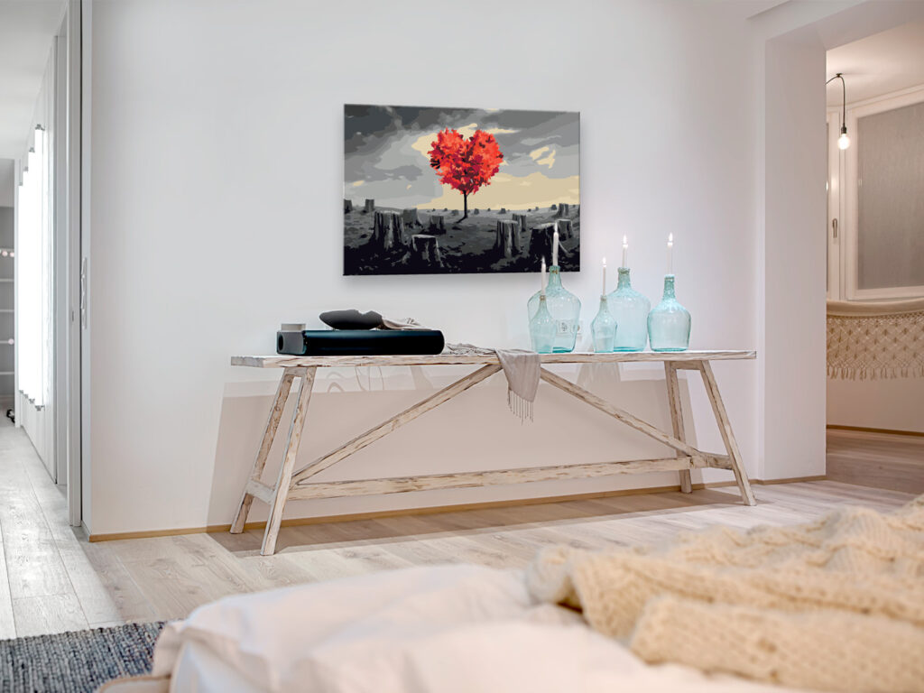 Doe-het-zelf op canvas schilderen - Heart-Shaped Tree - Afbeelding 2