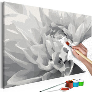 Doe-het-zelf op canvas schilderen - Black & White Flower