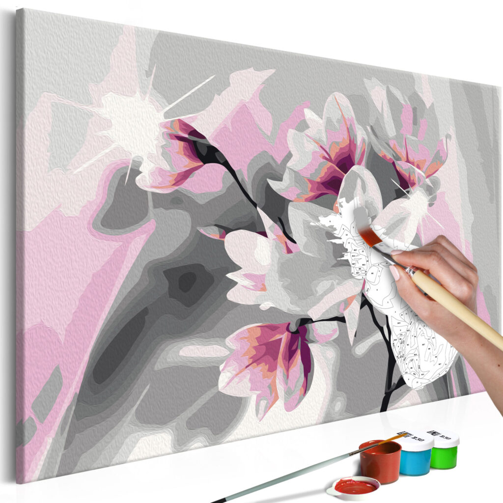 Doe-het-zelf op canvas schilderen - Magnolia (Grey Background)