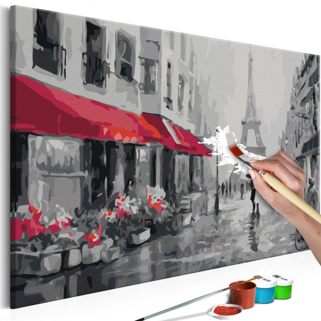 Doe-het-zelf op canvas schilderen - Rainy Paris