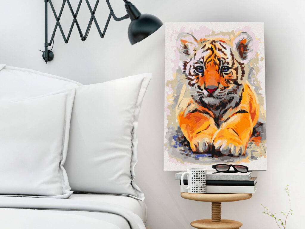 Doe-het-zelf op canvas schilderen - Baby Tiger - Afbeelding 2