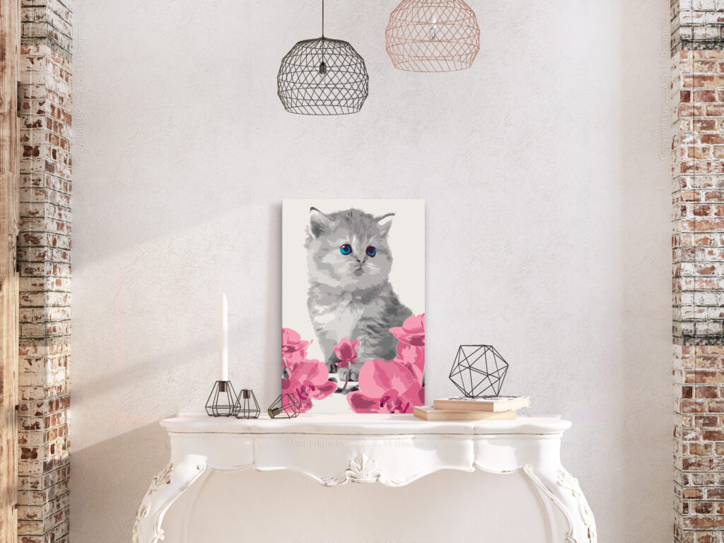Doe-het-zelf op canvas schilderen - Kitty Cat - Afbeelding 2