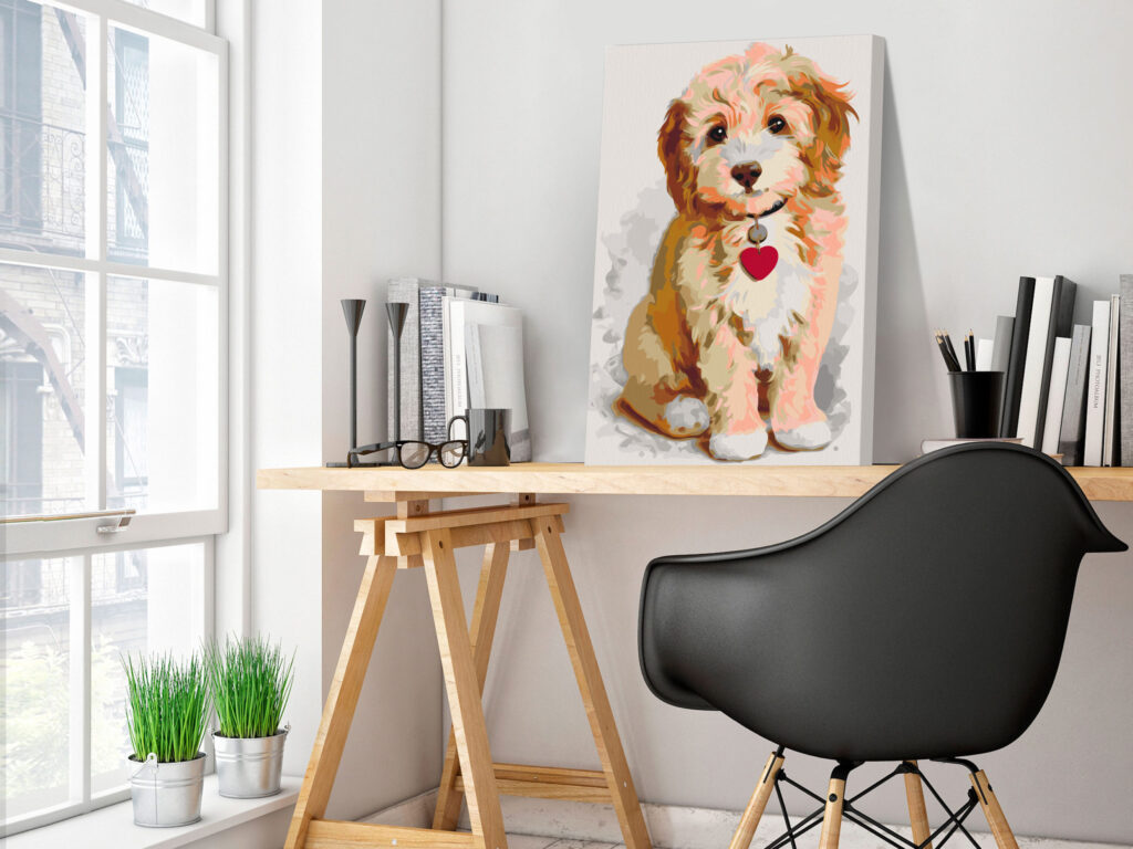 Doe-het-zelf op canvas schilderen - Dog (Puppy) - Afbeelding 2