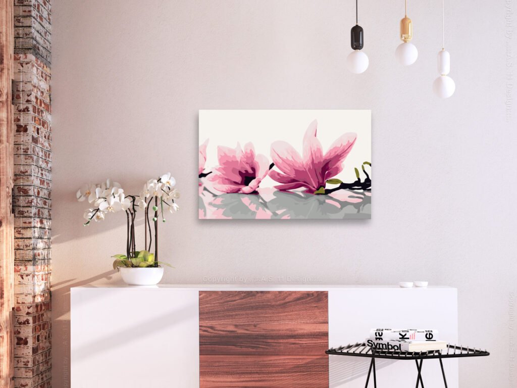 Doe-het-zelf op canvas schilderen - Magnolia (White Background) - Afbeelding 2