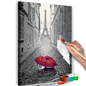 Doe-het-zelf op canvas schilderen - Paris (Red Umbrella)
