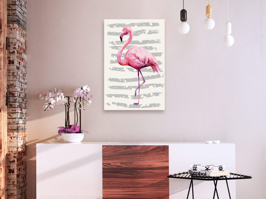Doe-het-zelf op canvas schilderen - Beautiful Flamingo - Afbeelding 2